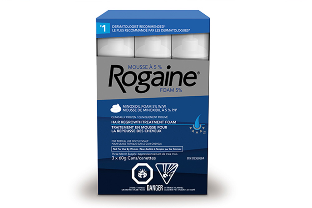 ROGAINE® minoxidil foam 5% hair growth treatment